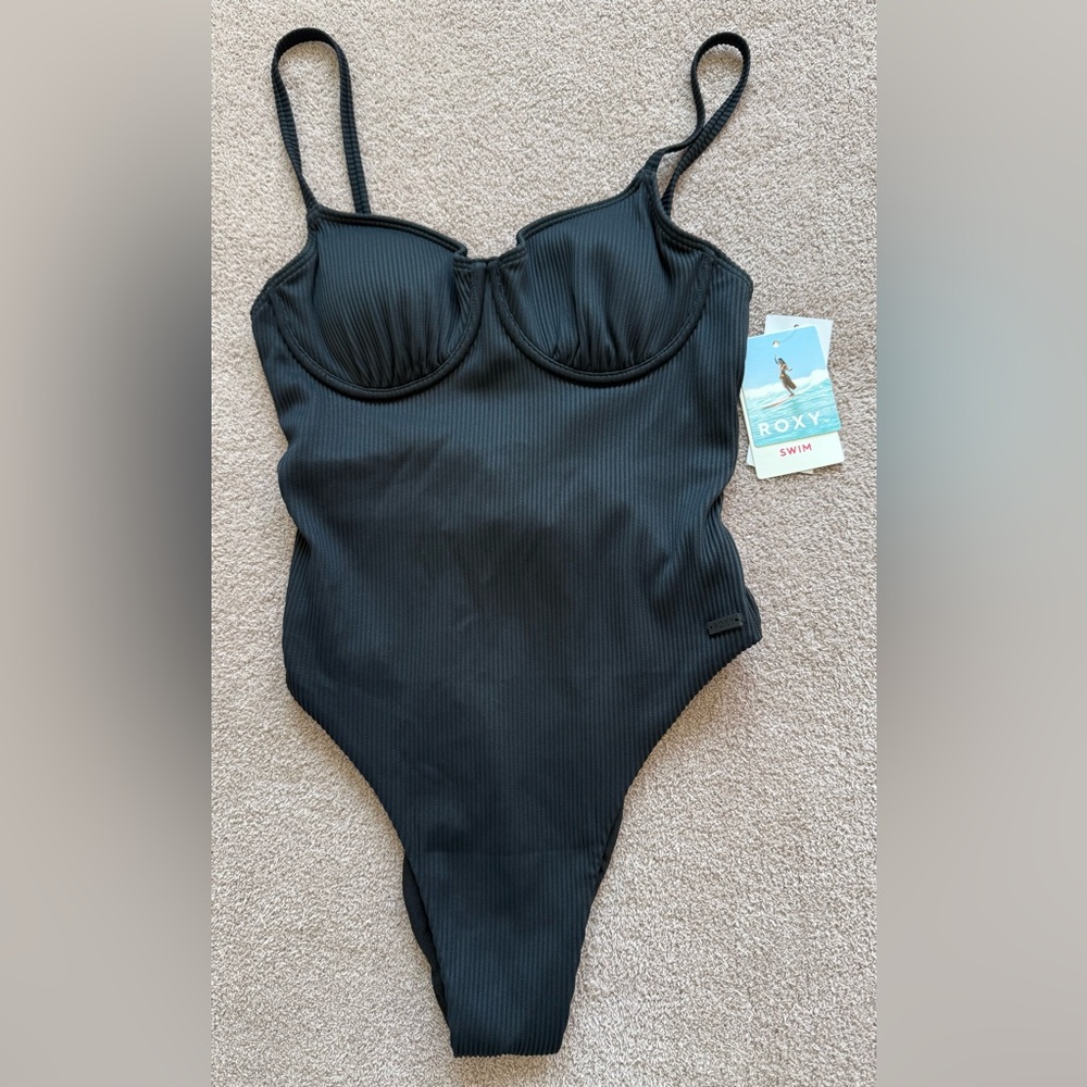 NEW - ROXY - RIB LOVE THE MUSE ONE PIECE - BLACK